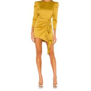 NBD Vibrant Yellow Dress with Ruffles